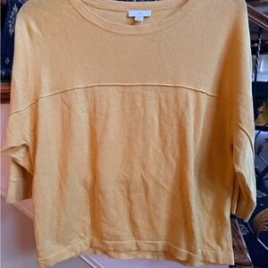 J. Jill Mustard Golden  3/4 Sleeve Top. Linen:/cotton/rayon. Size XSP EUC